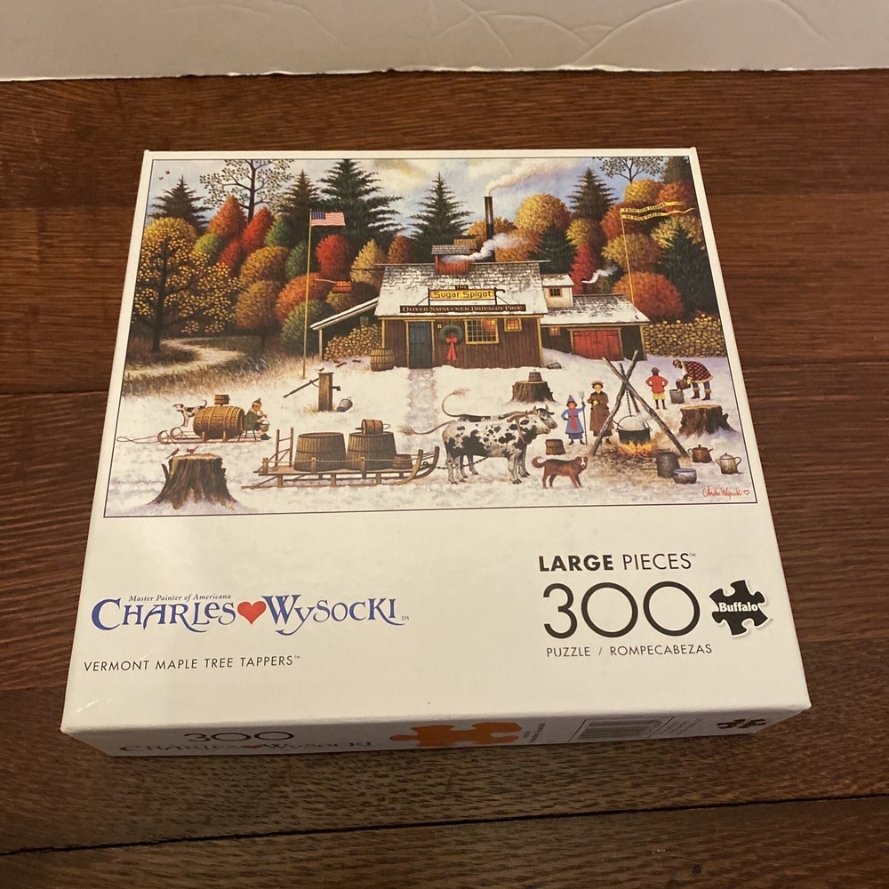 Buffalo Games Charles Wysocki Vermont Maple Tree Tappers 300 Large Pieces Puzzle